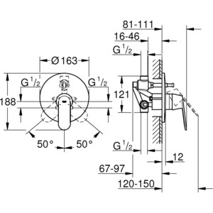 Смеситель для ванны Grohe Eurosmart Cosmopolitan с механизмом (32879000)