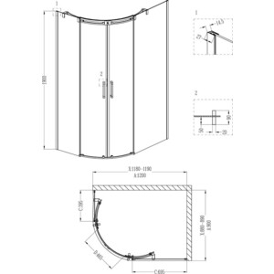 Душевой уголок Grossman Galaxy 120x90 прозрачный, хром, правый (GR-4121R)