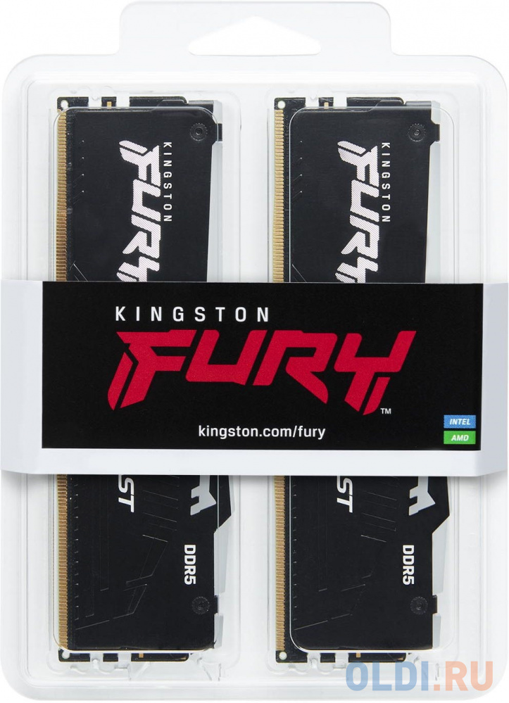 Оперативная память для компьютера Kingston FURY Beast RGB DIMM 32Gb DDR5 5600 MHz KF556C40BBAK2-32