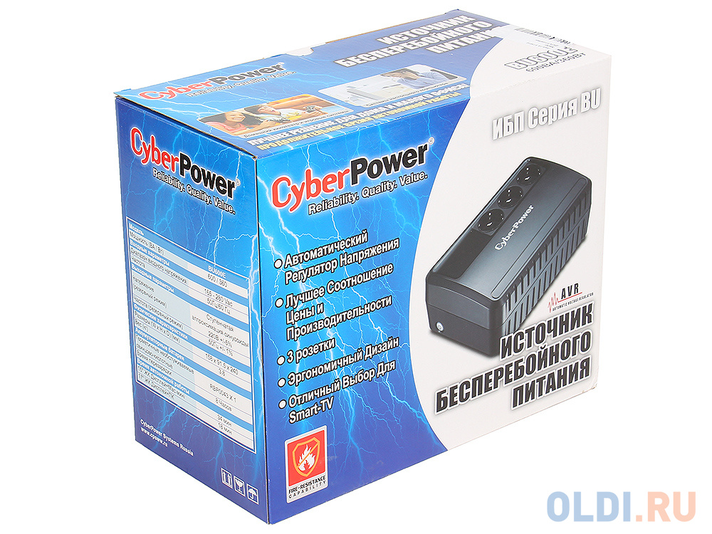 ИБП CyberPower BU600E 600VA/360W (3 EURO) в Москвe