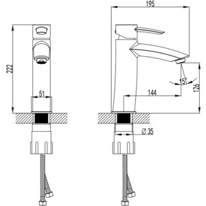 Смеситель для раковины Lemark Atlantiss хром (LM3237C)