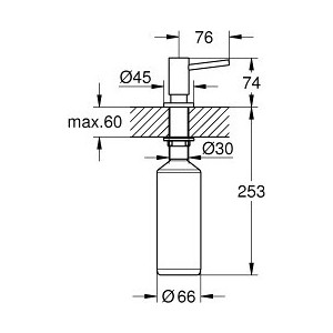 Дозатор для моющих средств Grohe Cosmopolitan, суперсталь (40535DC0)