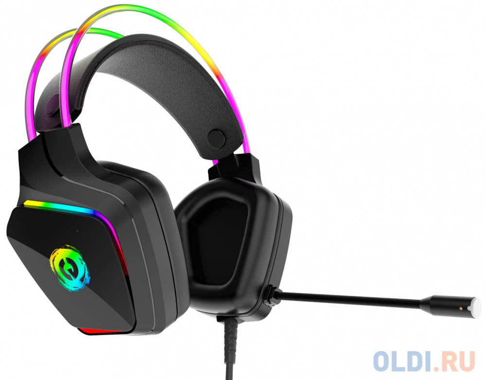 CANYON Darkless GH-9A, RGB gaming headset with Microphone, Microphone frequency response: 20HZ~20KHZ,  ABS+ PU leather, USB*1*3.5MM jack plug, 2.0M PV