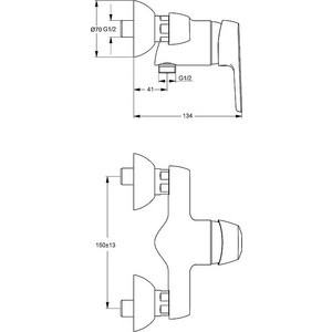 Смеситель для душа Ideal Standard Cerasprint 2012 (B9570AA)