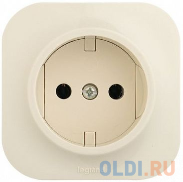 Розетка с заземлением без шторок Legrand Quteo 782241 (Слоновая кость)