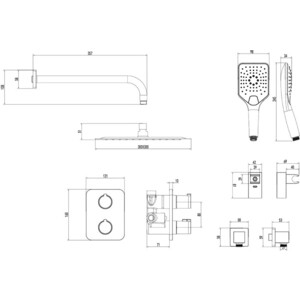 Душевая система Lemark Yeti Square хром (LM7849C)