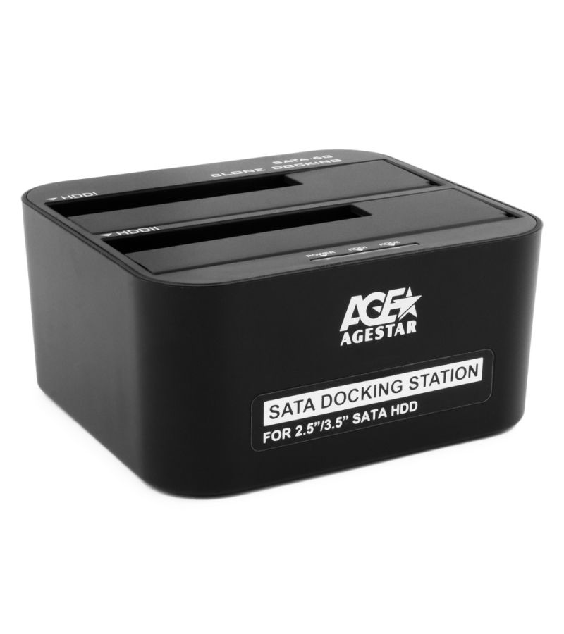 Док-станция для HDD/SSD AgeStar 2x2.5" 3.5" SATA черный (3UBT6-6G(BLACK))