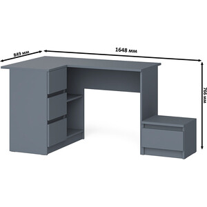 Стол компьютерный СВК Мори МС-16 левый + Тумба ТМП400.1, цвет графит (1026860) в Москвe