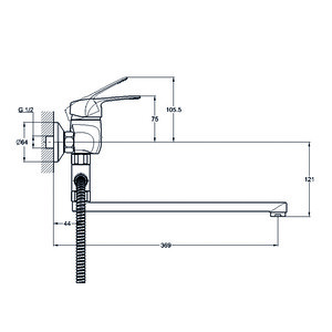 Смеситель для ванны Solone LUN (LUN6-A031)