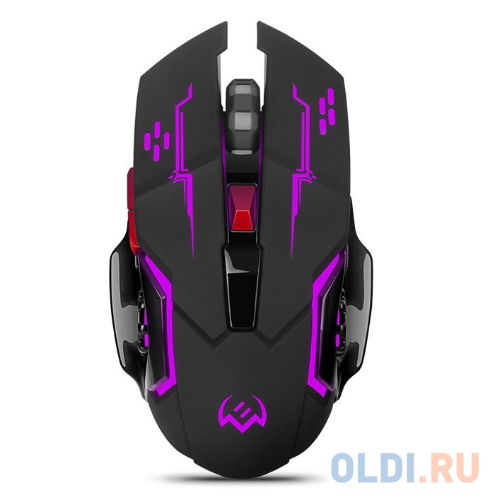 Игровая беспроводная мышь SVEN RX-G930W чёрная (2.4 Ггц, 6 кнопок, 1600 dpi, USB, Soft Touch, RGB подсветка)