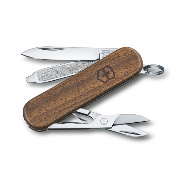 Нож-брелок Victorinox Classic SD, 58 мм, 5 функций, рукоять из орехового дерева в Москвe