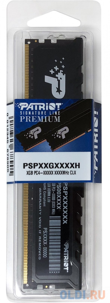 Оперативная память для компьютера Patriot PSP416G266681H1 DIMM 16Gb DDR4 2666 MHz PSP416G266681H1