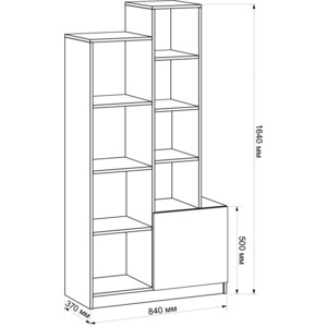 Стеллаж Mebel Ars Фиеста 3 Дуб Крафт Золотой (STG11-2)