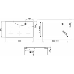 Индукционная варочная панель Smeg SI1M4954D