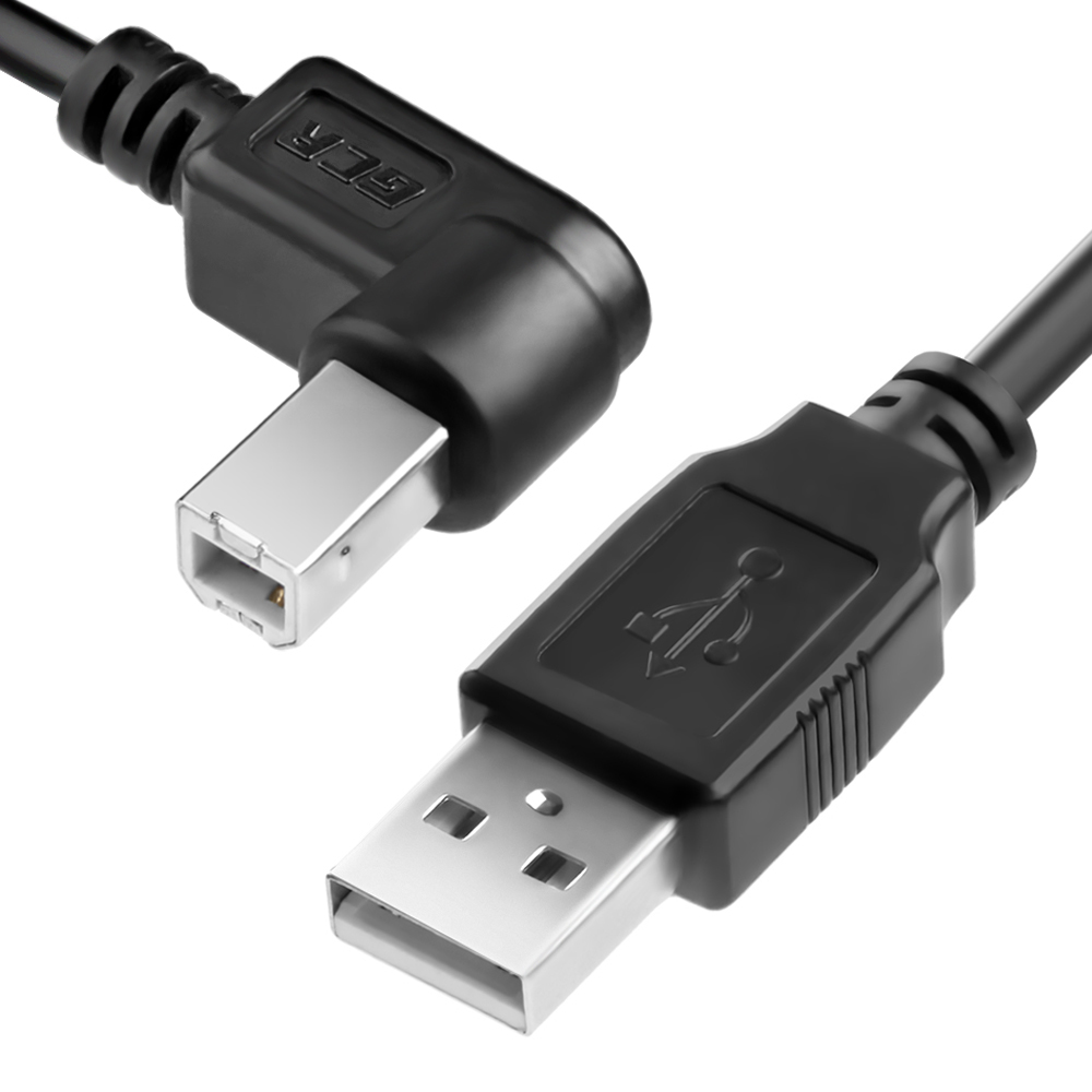 Кабель USB 2.0(Am)-USB 2.0(Bm), угловой, экранированный, 1м, черный Greenconnect GCR-AUPC5 (GCR-AUPC5AM-BB2S-1.0m)