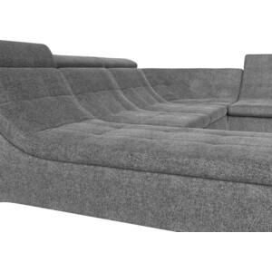 Лига Диванов П-образный модульный диван Холидей Люкс рогожка серый