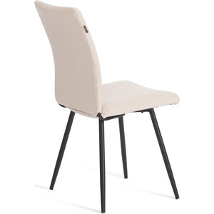 Стул обеденный TetChair Monte Carlo, флок , 50х55х93, молочный/черный, 4 (24609)