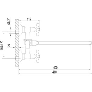 Смеситель для ванны Lemark Standard с душем, хром (LM2151C, LM8063C)