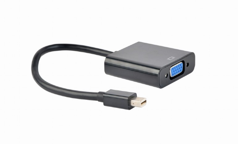 Кабель-переходник (адаптер) Mini DisplayPort(M)-VGA(15F), 10 см, черный Cablexpert (A-mDPM-VGAF-02)