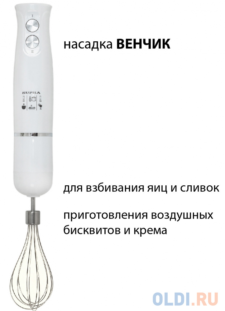 Блендер погружной Supra HBS-1025 1000Вт белый