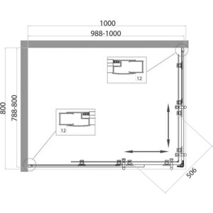 Душевой уголок BelBagno Uno 195-AH-2 100х80 прозрачный, хром (UNO-195-AH-2-100/80-C-Cr)