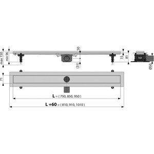 Душевой лоток AlcaPlast Double с двусторонней решеткой (APZ13-DOUBLE9-850 / AG071401850)