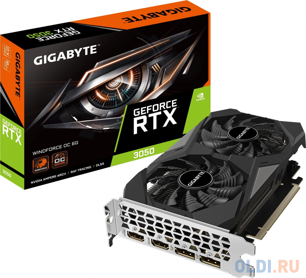 Видеокарта Gigabyte RTX3050 WINDFORCE OC 6GB GDDR6 96bit 2xDP 2xHDMI 2FAN RTL