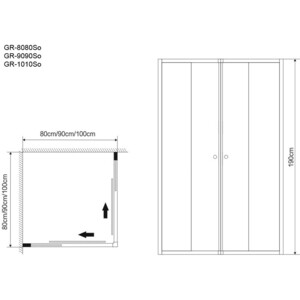 Душевой уголок Grossman Solis 80х80 прозрачный, хром (GR-8080So) в Москвe