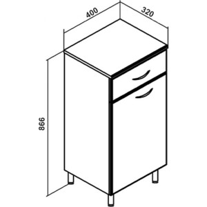 Комод Runo Эконом 40 с корзиной для белья, белый (00000000118)