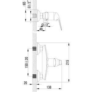 Смеситель для душа Lemark Plus Advance (LM1203C)