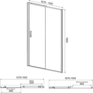 Душевая дверь IDDIS Zodiac 110х195 прозрачная, хром (ZOD6CS1i69) в Москвe