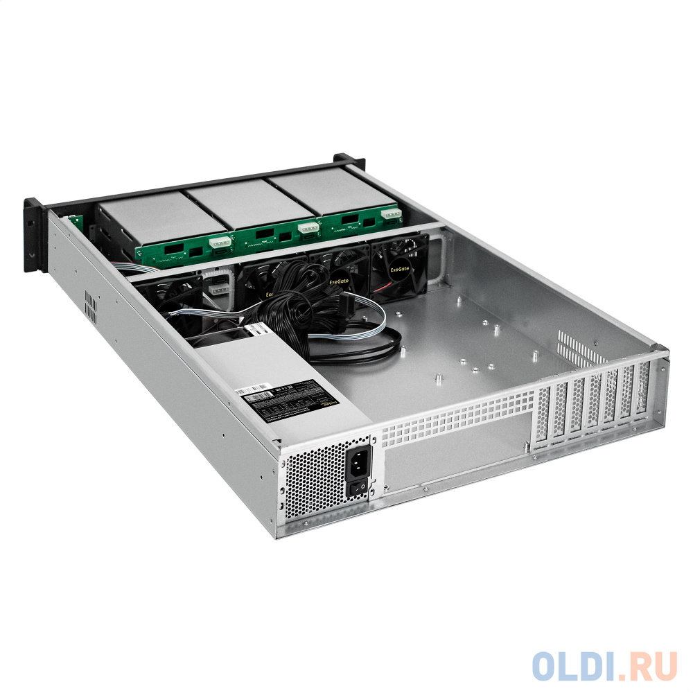 Серверный корпус ExeGate Pro 2U650-HS09 <RM 19", высота 2U, глубина 650, БП 2U-920ADS, 9xHotSwap, 2*USB>