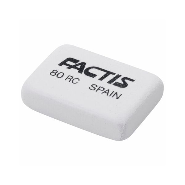 Резинка стирательная FACTIS 80 RC (Испания), прямоугольная, 28х20х7 мм, мягкая, синтетический каучук, CNF80RC, (80 шт.)