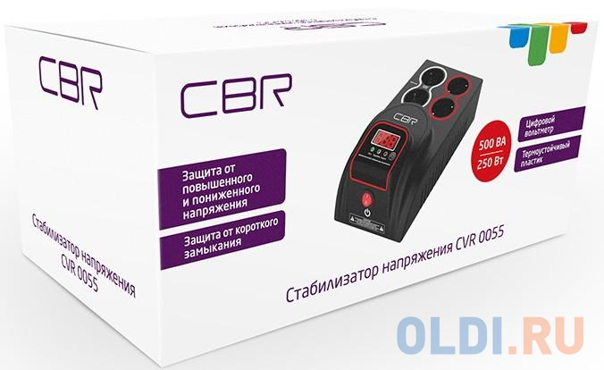 Стабилизатор напряжения CBR CVR 0055 4 розетки 1.2 м