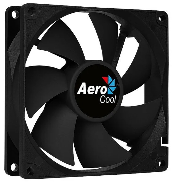 Вентилятор для корпуса Aerocool Force 9 black (90x90x25mm, 3pin+4pin, 1200 об/мин, 25,9dB) (4718009157958)