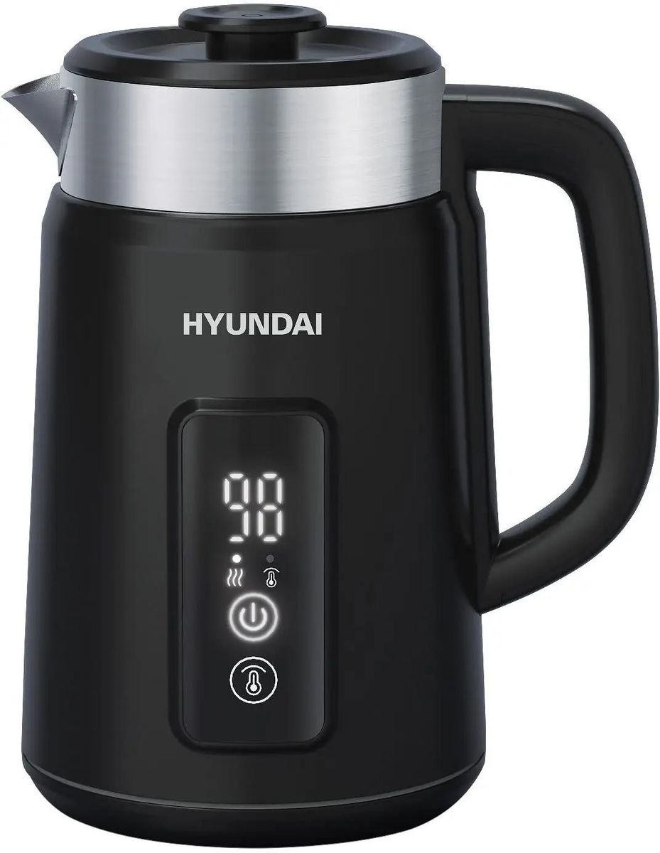 Чайник Hyundai HYK-S3505 1.5л. 2.2 кВт, металл/пластик, черный