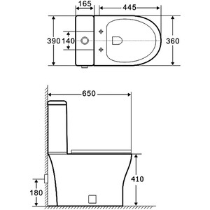 Унитаз-компакт безободковый Aquanet Roll 2-C с сидением микролифт (240206, 240207)