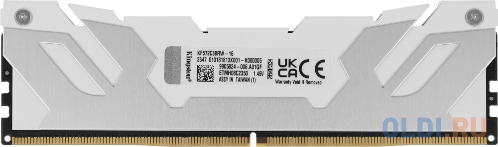 Память DDR5 16GB 7200MHz Kingston KF572C38RW-16 Fury Renegade Silver RTL Gaming PC5-57600 CL38 DIMM 288-pin 1.45В single rank с радиатором Ret в Москвe