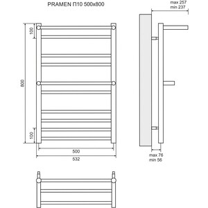 Полотенцесушитель водяной Lemark Pramen П10 500x800 (LM33810)