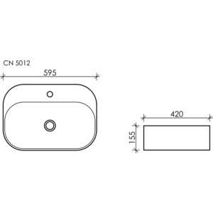 Раковина накладная Ceramica Nova Element 59х42 белая (CN5012)