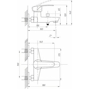 Смеситель для ванны Профсан ProfECO PSM-837-037 хром в Москвe