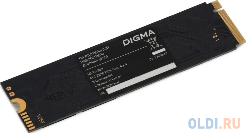 Накопитель SSD Digma PCIe 4.0 x4 512GB DGSM4512GS69T Meta S69 M.2 2280