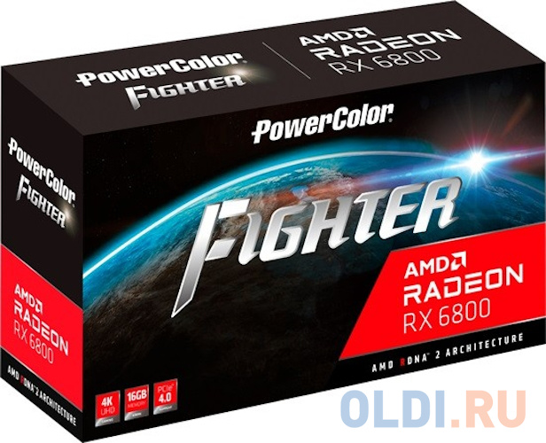 Видеокарта PowerColor Radeon RX 6800 AXRX 6800 16GBD6-3DH/OC 16384Mb