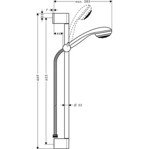 Душевой гарнитур Hansgrohe Crometta 85 Multi 65 см 3 режима (27767000)