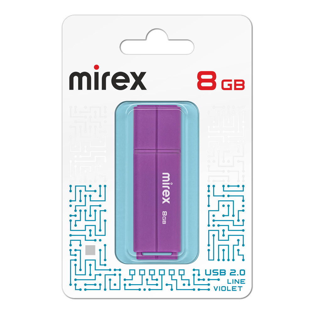 Флешка 8Gb USB 2.0 Mirex Line 13600-FMULVT08, фиолетовый (13600-FMULVT08)