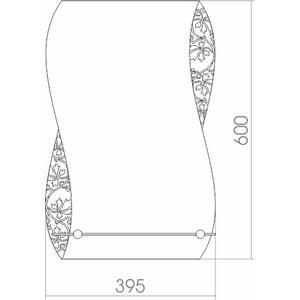 Зеркало Mixline Аква 39,5х60 с полкой, пескоструйный рисунок (4620001983902)