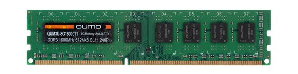 Память оперативная DDR3 Qumo 8Gb 1600MHz (QUM3U-8G1600C11R)