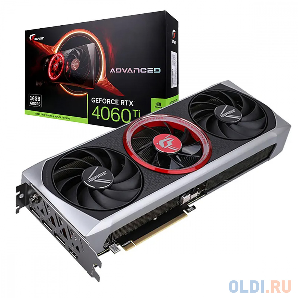 RTX4060Ti Advanced OC 16GB-V 128-bit GDDR6 DPx3 HDMI 3FAN RTL в Москвe