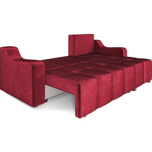 Угловой диван Mebel Ars Берн (бархат красный STAR VELVET 3 DARK RED) в Москвe