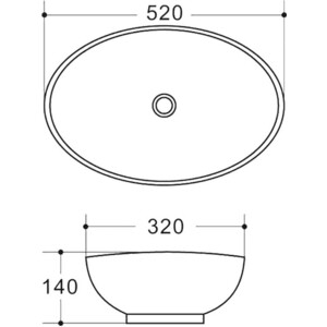 Раковина-чаша BelBagno 52х32 (BB1147) в Москвe